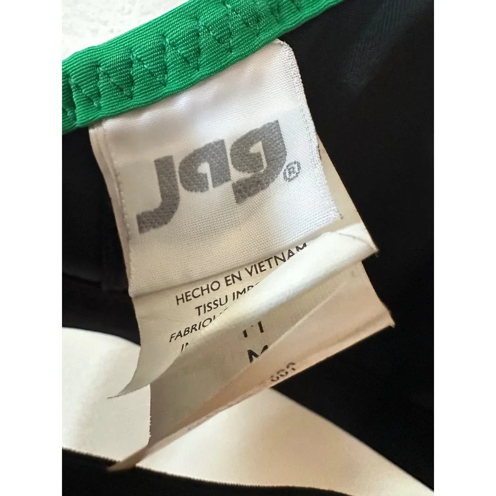 Jag Sport Womens Black Green Racerback Triangle Bikini Swim Top 69SS0203 NEW